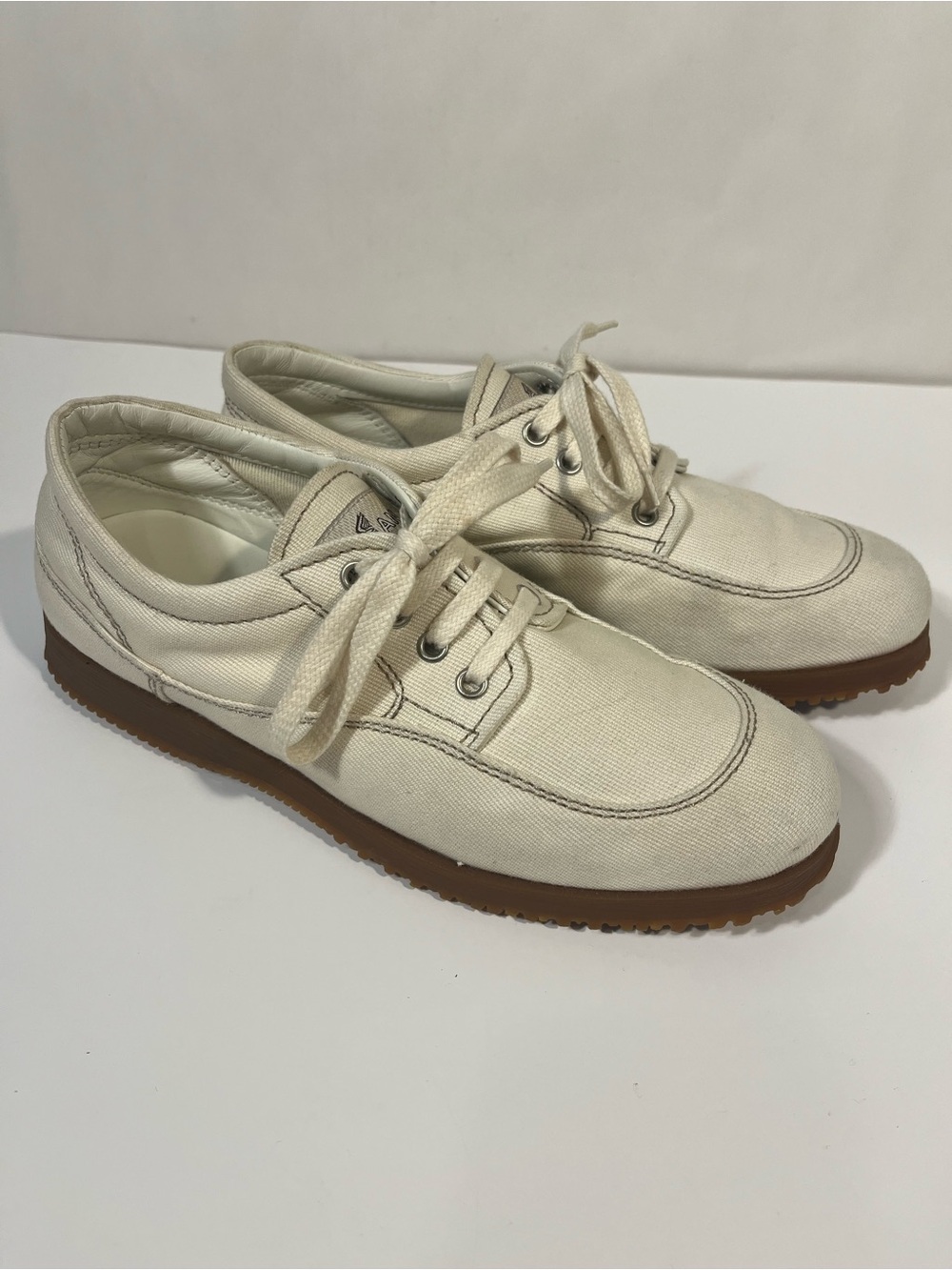 Hogan by TOD'S Scarpa H Easy Donna Khaki Canvas Sneakers Shoes 39.5